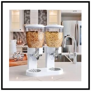 Dual Cereal Dispenser - White